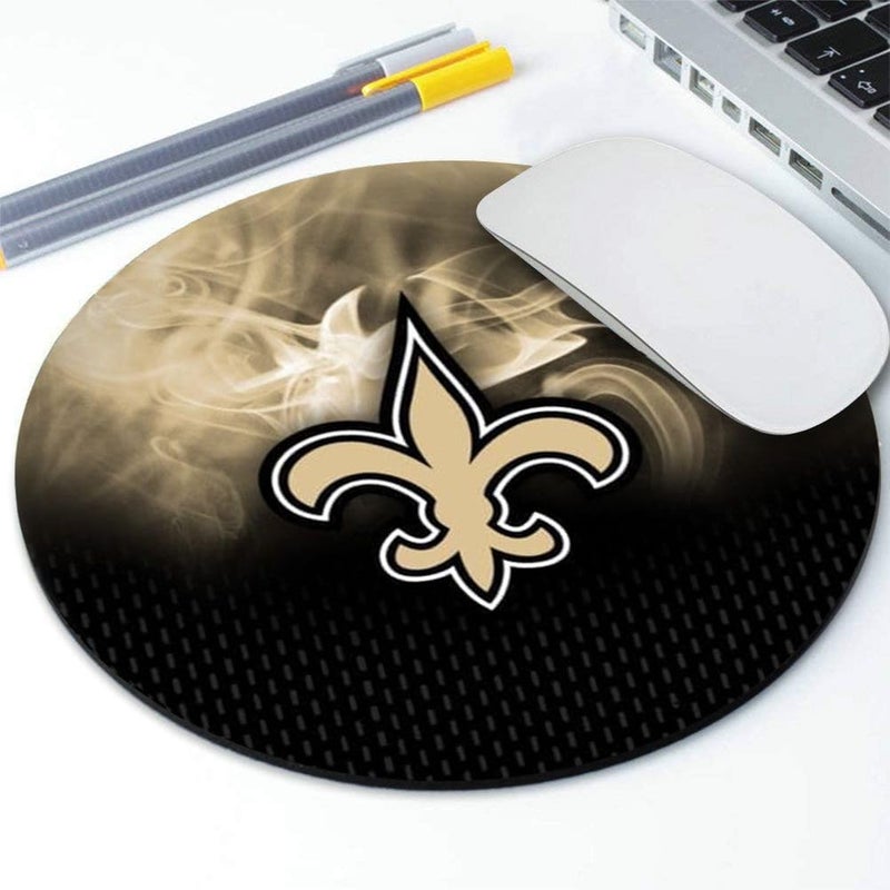 ZYJTEK Sports Round Mouse Pad,Purple Design Non-Slip Rubber Base Mousepad for Computers Laptop Desk,Gaming Mouse Mat for Football Fans - Image 1